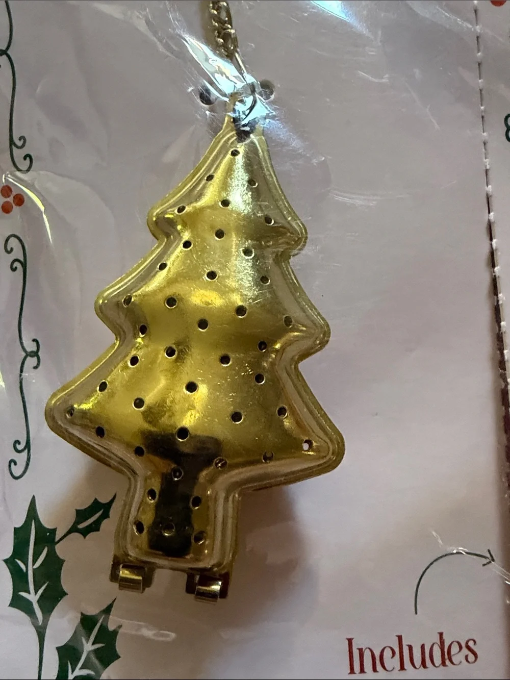 Gold Christmas Tree Tea Infuser - Holiday Tea Accessory